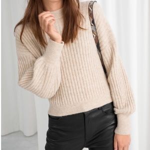 NWOT Beige Alpaca Blend Knit Sweater